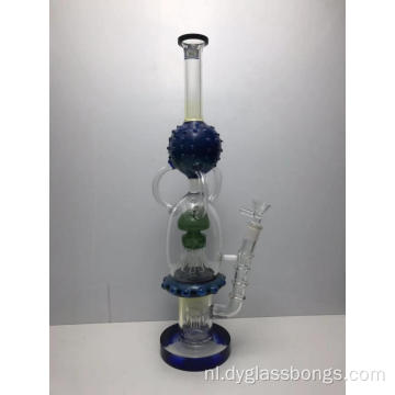 Twee 8-Arm Sprinklers Recycler glazen bong